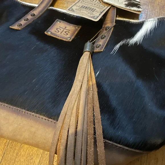 STS Ranchwear Classic Cowhide Tote Ladies Leather Zip Multi-Color - Picture 5 of 13